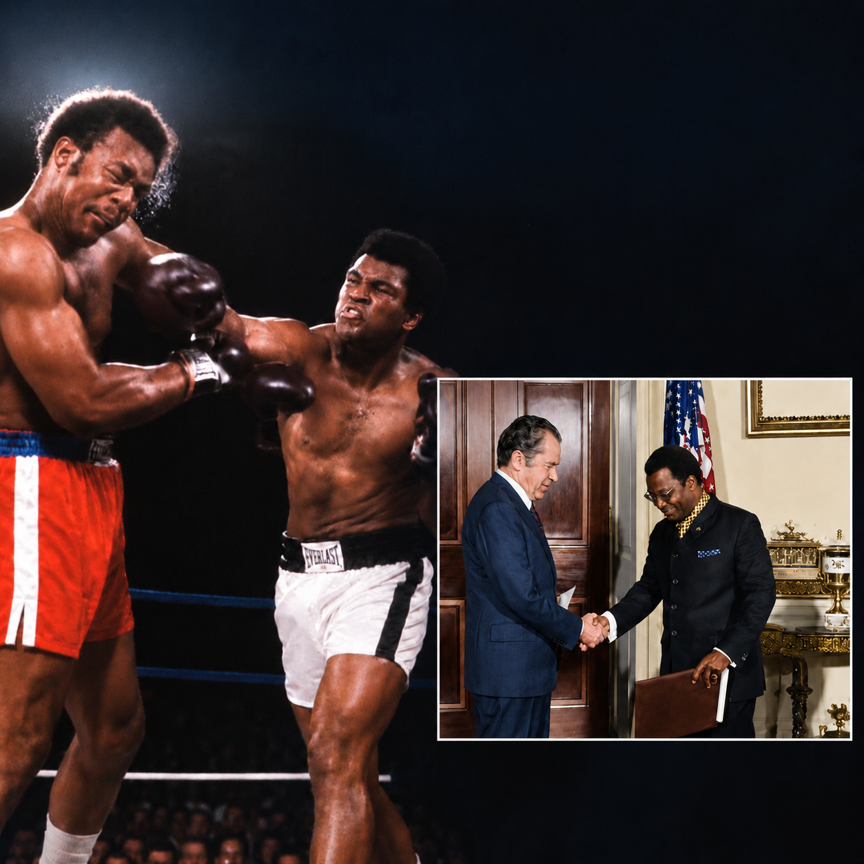 Muhammad Ali face à George Foreman, Kinshasa 1974, et l'ambassadeur Mbeka reçu par Richard Nixon